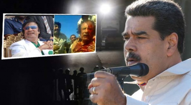 Maduro&#039;ya Kaddafi fotoğrafıyla tehdit