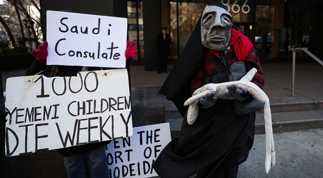 New York'ta Suudi Arabistan'a Yemen protestosu New York'ta Suudi Arabistan'a Yemen protestosu