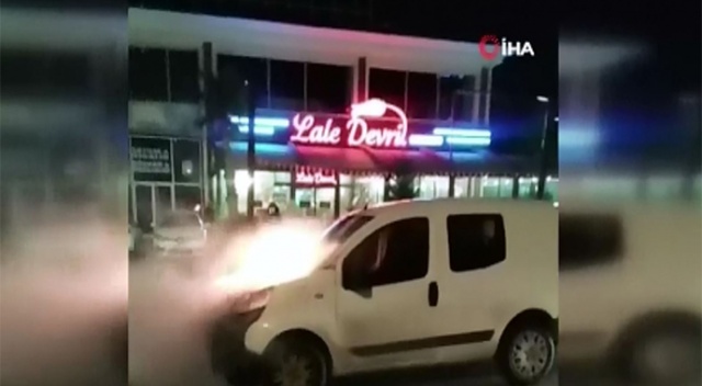 Otomobil alevlere teslim oldu