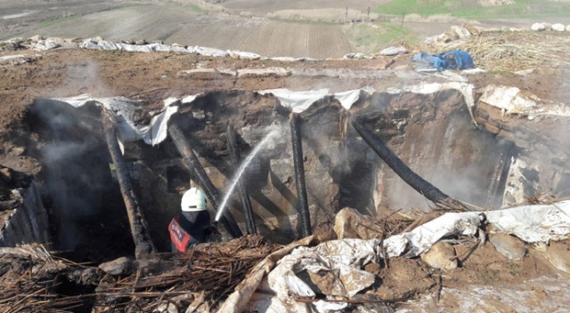 Siirt’te çıkan yangında ev ve ahır kül oldu