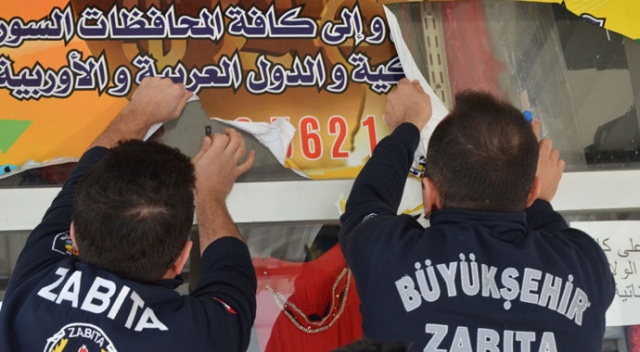 Yüzde 75&#039;i Türkçe olmayan tabelalar tek tek söküldü