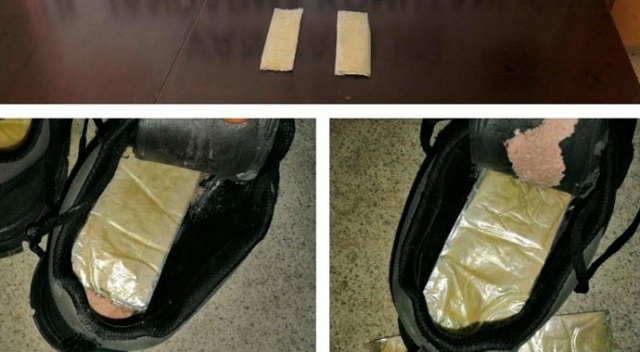 Ayakkabı astarında ve cips poşetinde uyuşturucu çıktı