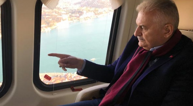 Binali Yıldırım İstanbul&#039;u havadan inceledi