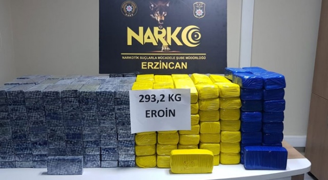 Erzincan'da 293 kilo eroin ele geçirildi Erzincan'da 293 kilo eroin ele geçirildi