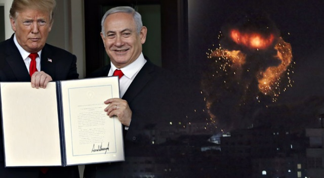 Golan’a imza, Gazze’ye bomba Golan’a imza, Gazze’ye bomba