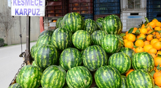İran karpuzu, kilosu 5 liradan tezgahta İran karpuzu, kilosu 5 liradan tezgahta
