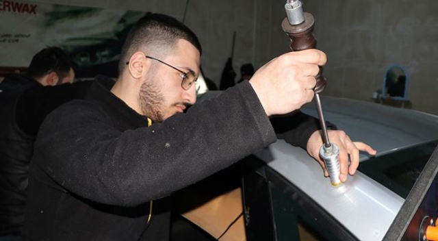 Kastamonu'da kaportacıların bitmeyen 'dolu' mesaisi