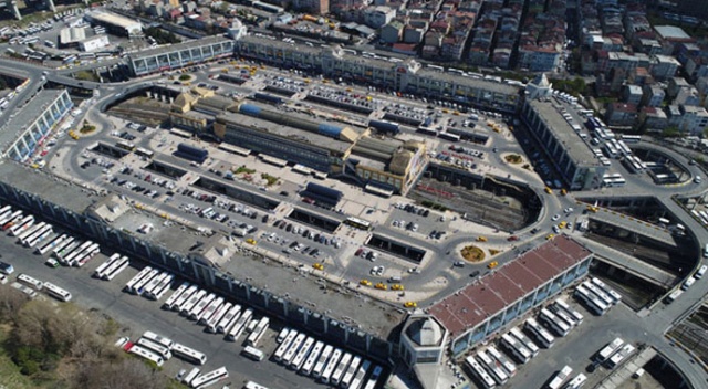 Otogarda seçim yoğunluğu havadan görüntülendi