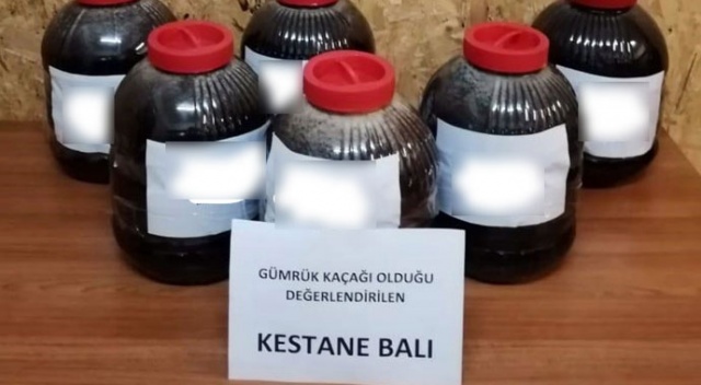 Trabzon’da 120 kilogram kaçak kestane balı ele geçirildi