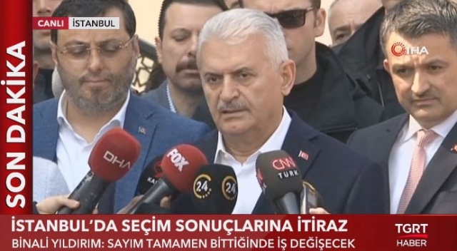 Binali Yıldırım: Sayım tamamen bittiğinde iş değişecek Binali Yıldırım: Sayım tamamen bittiğinde iş değişecek