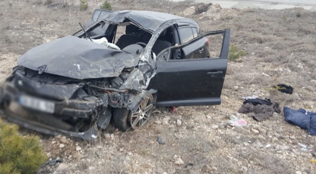 Çorum'da otomobil takla attı: 1 ölü, 2 yaralı