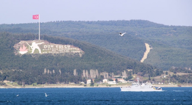 Fransız mayın avlama gemisi Çanakkale Boğazı’ndan geçti Fransız mayın avlama gemisi Çanakkale Boğazı’ndan geçti
