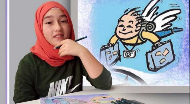 Sinoplu Elif karikatürde dünya birincisi oldu