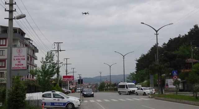Emniyetten dronlu yaya yolu denetimi Emniyetten dronlu yaya yolu denetimi