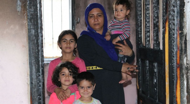 Evi yanan 15 kişilik aile yardım bekliyor Evi yanan 15 kişilik aile yardım bekliyor