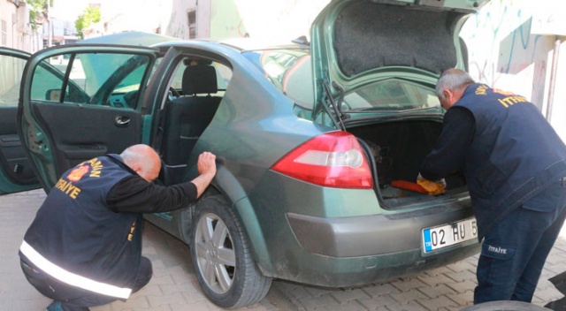 Otomobilde yılan paniği Otomobilde yılan paniği