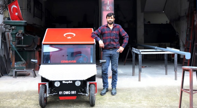 Trabzonlu demir ustası kendi otomobilini yaptı Trabzonlu demir ustası kendi otomobilini yaptı