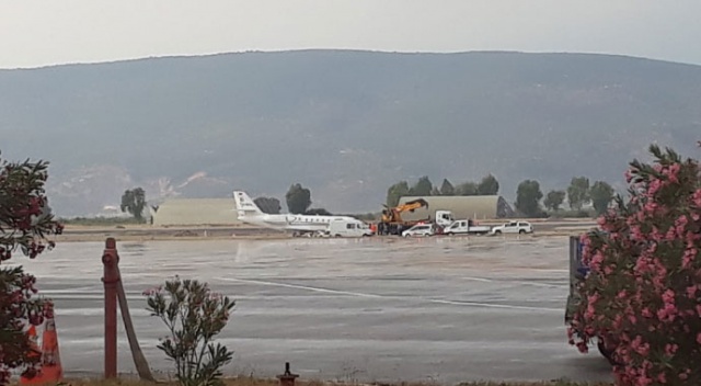 Bodrum’da özel uçak pistten çıktı Bodrum’da özel uçak pistten çıktı