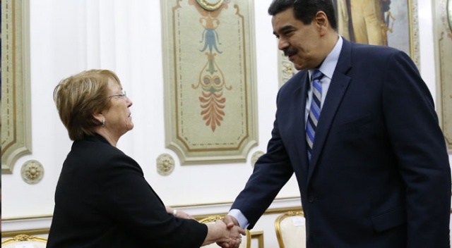 Maduro, BM İnsan Hakları Yüksek Komiseri Bachelet ile görüştü Maduro, BM İnsan Hakları Yüksek Komiseri Bachelet ile görüştü