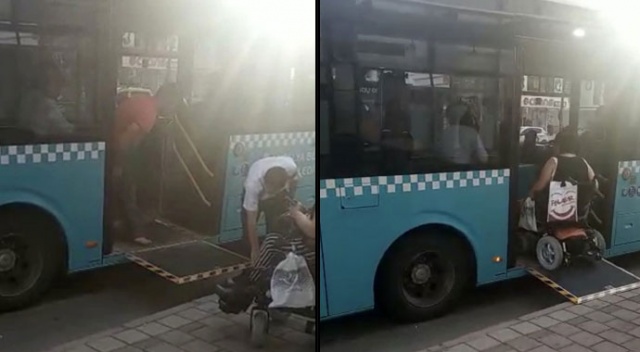 Otobüs şoförünün engelleri aşan hareketi takdir topladı