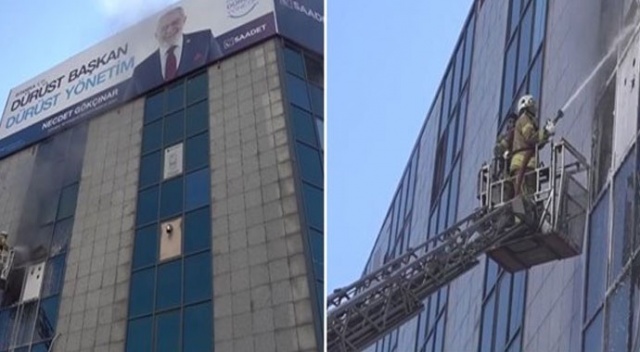 Saadet Partisi İstanbul İl Başkanlığı'nın olduğu binada yangın Saadet Partisi İstanbul İl Başkanlığı'nın olduğu binada yangın