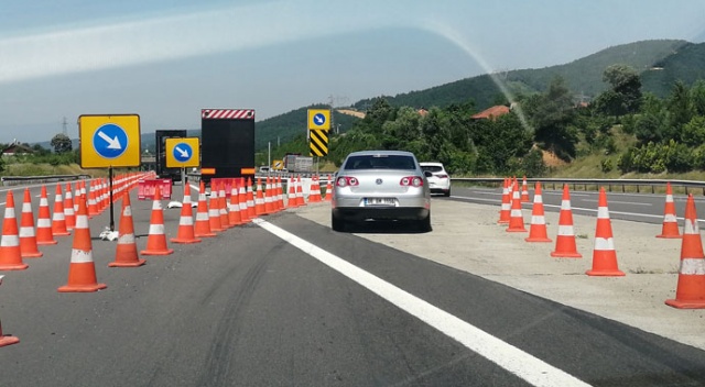 TEM Otoyolunda bakım çalışması sürüyor