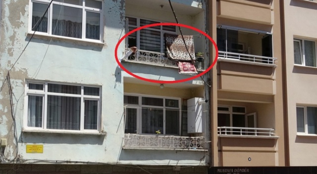2. kattan düşen çocuğu çamaşır ipi kurtardı