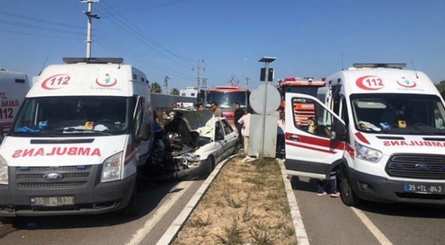 Ambulans ile otomobil çarpıştı, hava ambulansı yola indi