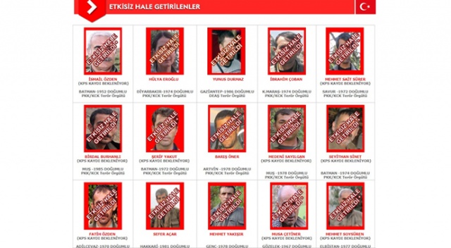 Aranan terörist listelerinden 175 milyon TL eksildi Aranan terörist listelerinden 175 milyon TL eksildi