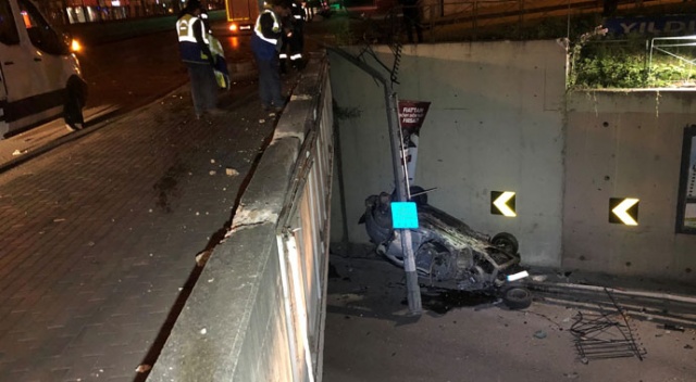 Babasından kaçırdığı otomobille köprüden uçtu Babasından kaçırdığı otomobille köprüden uçtu