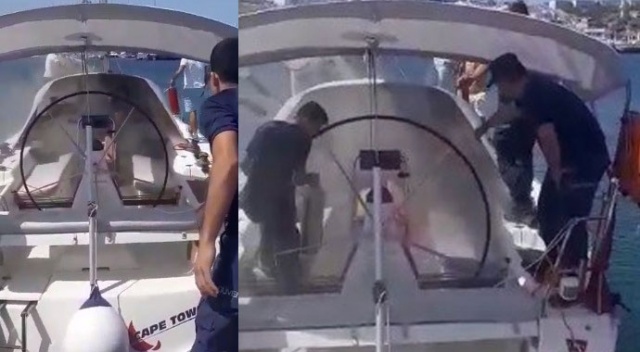Bozcaada'da yat yangını Bozcaada'da yat yangını