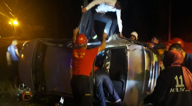 Kırıkkale'de otomobil devrildi: 4 yaralı Kırıkkale'de otomobil devrildi: 4 yaralı