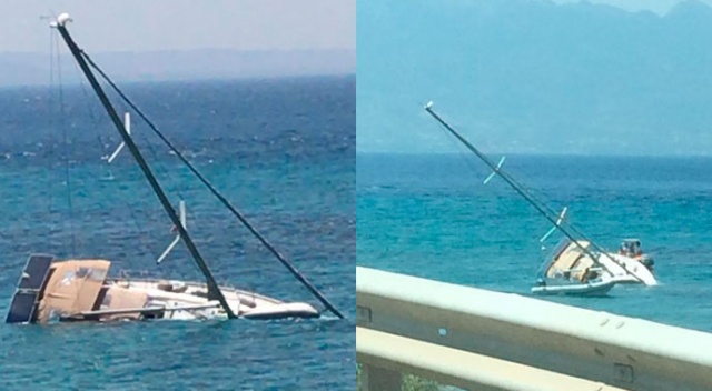 Tekne sulara gömüldü, 2 kişi son anda kurtuldu Tekne sulara gömüldü, 2 kişi son anda kurtuldu