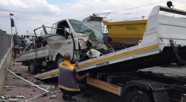 Konya'da hafriyat kamyonu ile kamyonet çarpıştı: 1 ölü, 2 yaralı