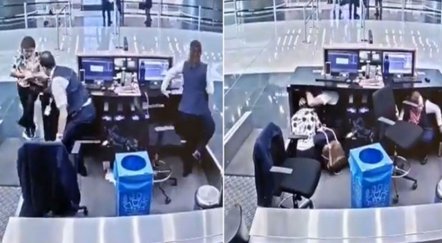 THY görevlisi, deprem sırasında yolcuyu böyle korudu THY görevlisi, deprem sırasında yolcuyu böyle korudu