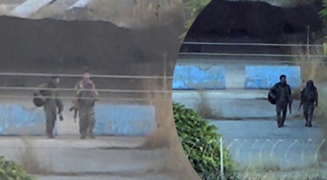 YPG’li teröristler sınırda görüntülendi YPG’li teröristler sınırda görüntülendi