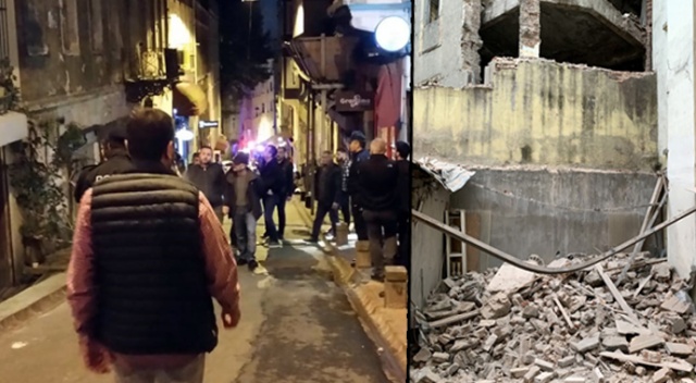 Beyoğlu’nda 4 katlı metruk binada çökme Beyoğlu’nda 4 katlı metruk binada çökme