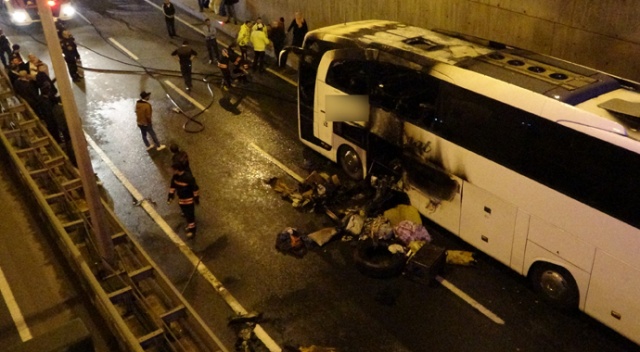 Faciadan dönüldü: Yolcu otobüsünde yangın çıktı