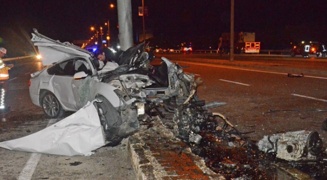 Karaman'da feci kaza! Yön levhasına saplandı