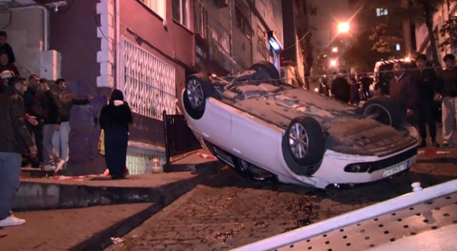 Beyoğlu'nda korkutan kaza! Sokak içerisinde takla attı
