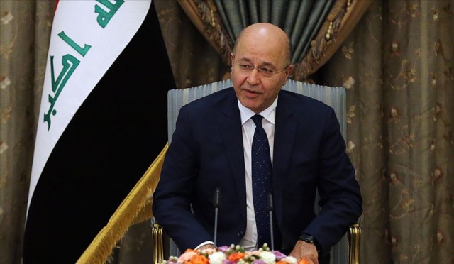 Irak Cumhurbaşkanı Salih'ten 'dış müdahaleye karşıyız' açıklaması Irak Cumhurbaşkanı Salih'ten 'dış müdahaleye karşıyız' açıklaması