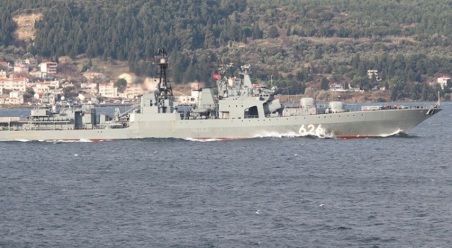 Rus savaş gemisi Çanakkale Boğazı’ndan geçti Rus savaş gemisi Çanakkale Boğazı’ndan geçti