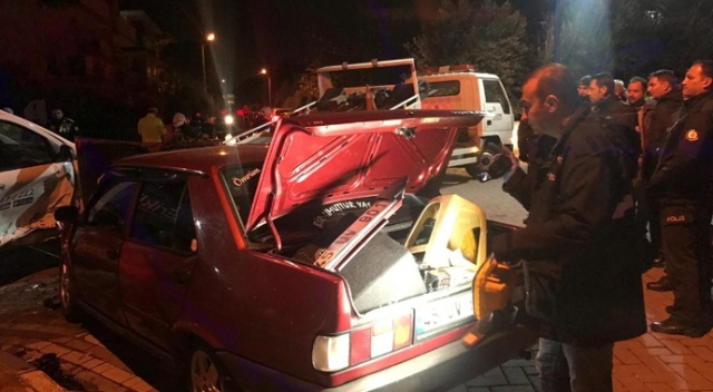 Uygulamadan kaçarken kaza yaptı, aracından cephane çıktı