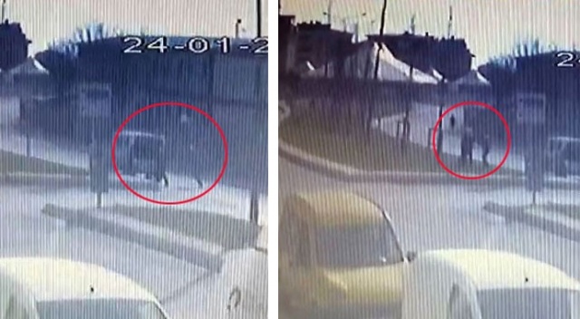 Bıçaklı şahıs polise saldırdı! O anlar kameralara yansıdı