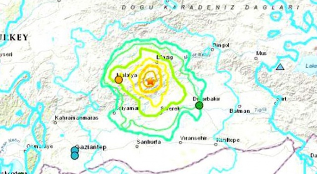 Elazığ'daki deprem sonrası ABD'den dikkat çeken harita!