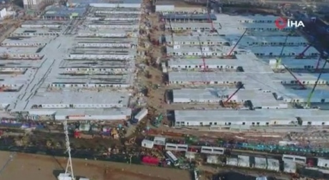 Çin&#039;de korona virüsü hastaları için inşa edilen 2. hastane bitmek üzere
