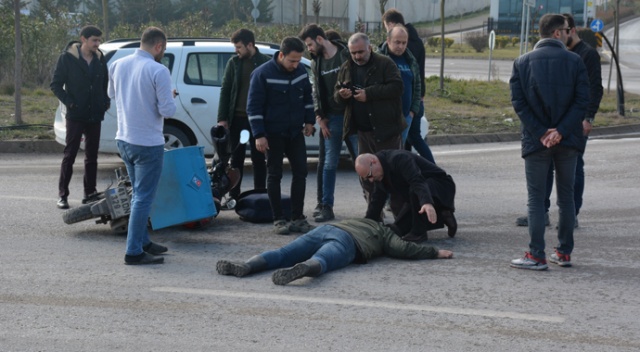 Otomobille motosiklet çarpıştı: 1 yaralı Otomobille motosiklet çarpıştı: 1 yaralı