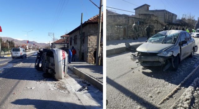 Patlayan su borusu kazaya neden oldu