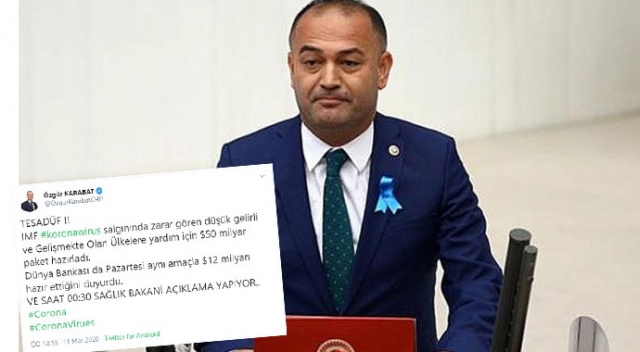 CHP’li vekilden koronavirüs iftirası CHP’li vekilden koronavirüs iftirası