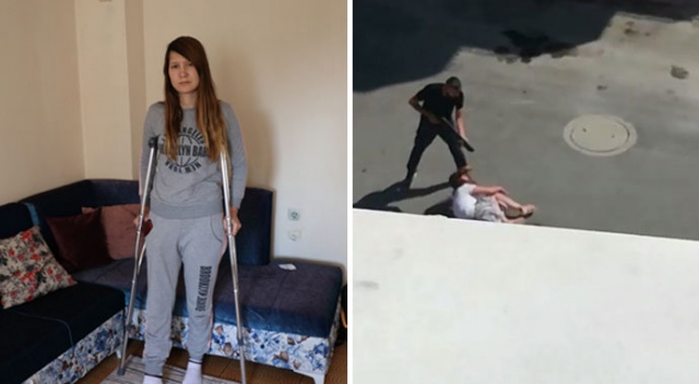 Çocuğunun gözü önünde genç kadına dehşeti yaşattı